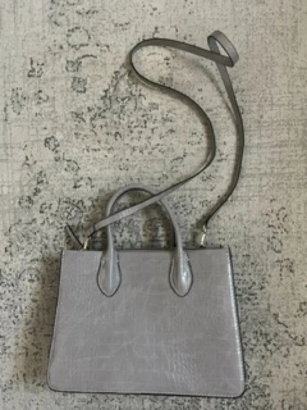 🧡3/$15 H&M Structured Faux-Leather Gray Crossbody Bag